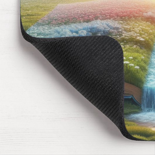 Offenes Buch für Fluss und Wiese Mousepad (Ecke)