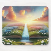 Offenes Buch für Fluss und Wiese Mousepad (Vorne)