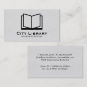 Offenes Buch (graue Textur) Visitenkarte (Vorne/Hinten)