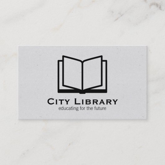 Offenes Buch (graue Textur) Visitenkarte (Vorderseite)
