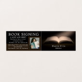 Offenes Buch, Herausgeber, Schriftsteller-Buchsign Visitenkarten (Außenseite Aufgefaltet)