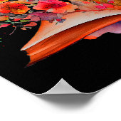 Offenes Buch mit Blume Poster (Ecke)