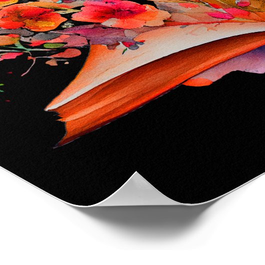 Offenes Buch mit Blume Poster (Ecke)