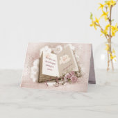 offenes Buch mit Geburtsmeldung Karte (Gelbe Blume)