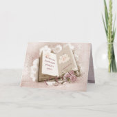 offenes Buch mit Geburtsmeldung Karte (Vorderseite)