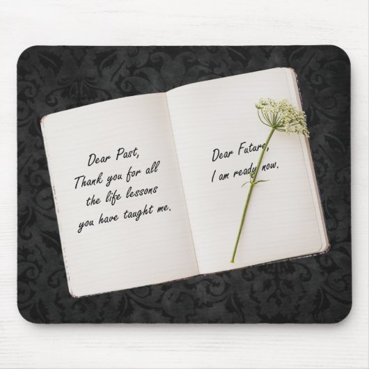 Offenes Buch mit inspirierendem Angebot Mousepad (Vorne)
