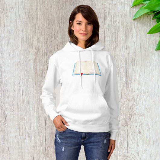Offenes Buch mit rotem Lesezeichen Hoodie