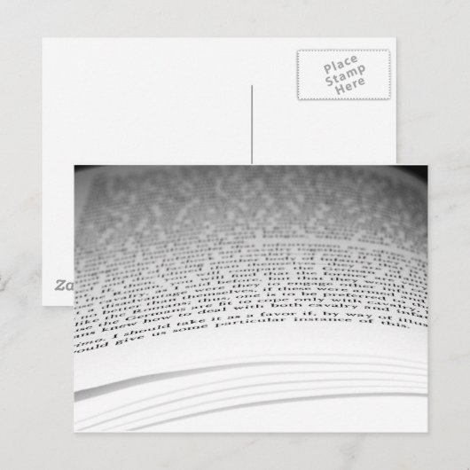 Offenes Buch Postkarte (Vorne/Hinten)