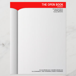 Offenes Buch - Rot Briefkopf