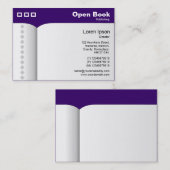 Offenes Buch - Tief Lila 330066 Visitenkarte (Vorne/Hinten)