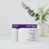 Offenes Buch - Tief Lila 330066 Visitenkarte (Stehend Vorderseite)