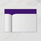 Offenes Buch - Tief Lila 330066 Visitenkarte (Rückseite)
