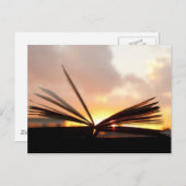 Offenes Buch und Sonnenuntergangsfotos Postkarte (Vorne/Hinten)