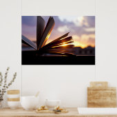 Offenes Buch und Sunset Fotografie Poster (Küche)
