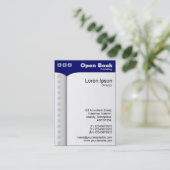 Offenes Buch (Vertikal) - Dunkles Blau 000066 Visitenkarte (Stehend Vorderseite)