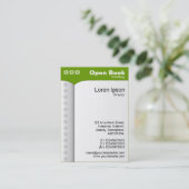 Offenes Buch (Vertikal) - Grün Visitenkarte (Stehend Vorderseite)