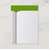 Offenes Buch (Vertikal) - Grün Visitenkarte (Rückseite)