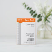 Offenes Buch (Vertikal) - Orange FF6600 Visitenkarte (Stehend Vorderseite)