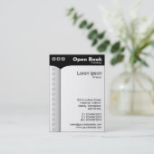 Offenes Buch (Vertikal) - Schwarz Visitenkarte (Stehend Vorderseite)