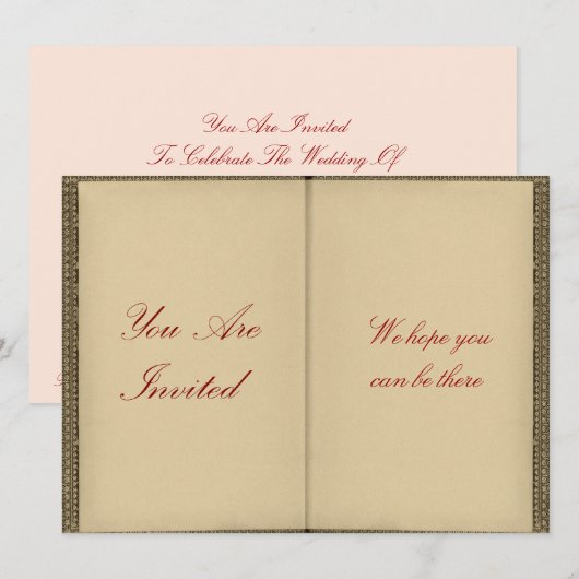 Offenes Buch - Vintage Einladungen (Vorne/Hinten)