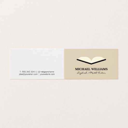 Offenes Buch Visitenkarten (Außenseite Aufgefaltet)