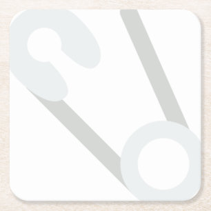 offenes Button Rechteckiger Pappuntersetzer