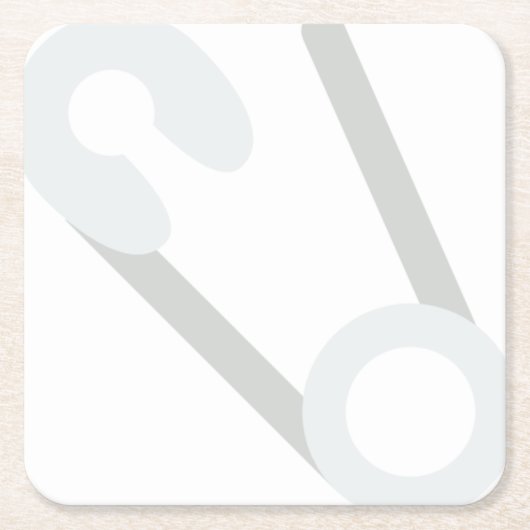 offenes Button Rechteckiger Pappuntersetzer (Vorderseite)
