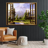 Offenes Fenster am Mt. Rainier Poster