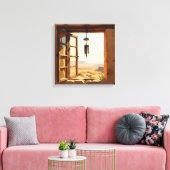 Offenes Fenster in der Wüste Leinwanddruck (Insitu (Wohnzimmer))