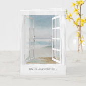 offenes Fenster mit Blick auf das Meer Karte (Gelbe Blume)