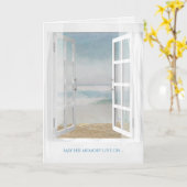 offenes Fenster und Beileid aus Seestern Karte (Gelbe Blume)