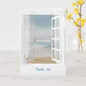 offenes Fenster und Seestern Ozean vielen Dank Karte (Gelbe Blume)