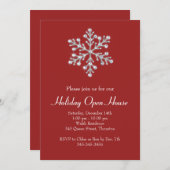 Offenes Ferienhaus mit rotem Crystal Einladung (Vorne/Hinten)