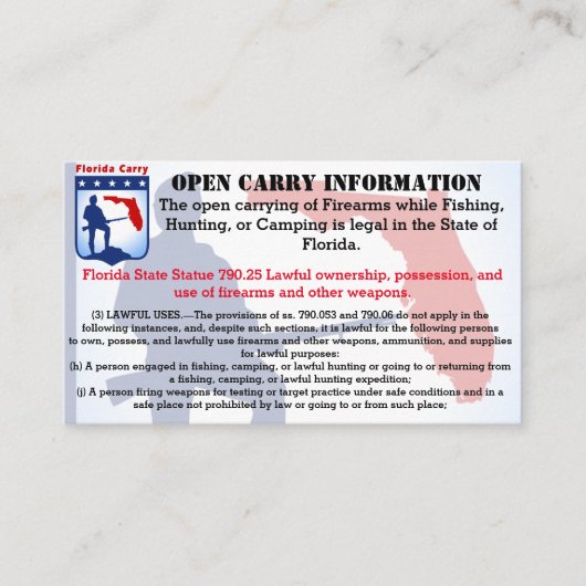 Offenes Florida trägt Karte (Vorderseite)