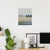 Offenes Gelände mit fernen Inseln Minimale Abstrak Poster (Heimbüro)
