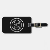 Offenes Gesicht Doppelschwarz Mit Monogramm Gepäckanhänger (Vorderseite horizontal)