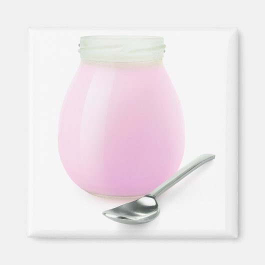 Offenes Glas Jogurt Magnet (Vorne)