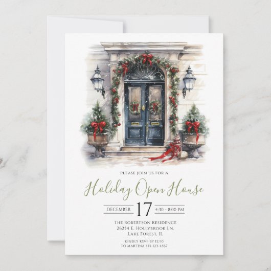 Offenes Haus an der Wasserfarbenfront Einladung (Vorderseite)