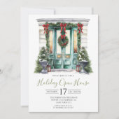 Offenes Haus an der Wasserfarbenfront Einladung (Vorderseite)