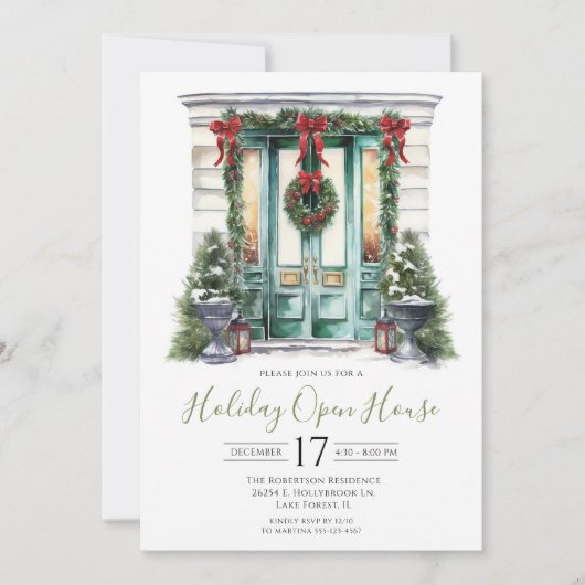 Offenes Haus an der Wasserfarbenfront Einladung (Vorderseite)