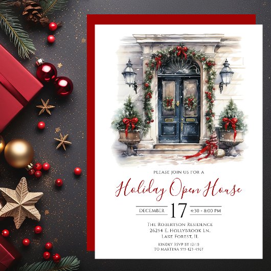 Offenes Haus an der Wasserfarbenfront Einladung