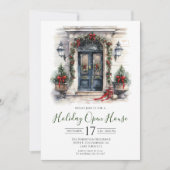 Offenes Haus an der Wasserfarbenfront Einladung (Vorderseite)