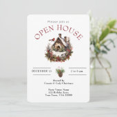 OFFENES HAUS CHRISTMAS BIRD HOUSE EINLADUNG (Stehend Vorderseite)