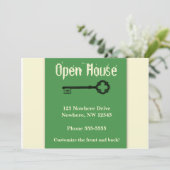 Offenes Haus mit altmodischer Schlüsseleinladung Einladung (Stehend Vorderseite)