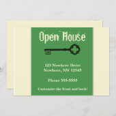 Offenes Haus mit altmodischer Schlüsseleinladung Einladung (Vorne/Hinten)