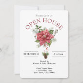 OFFENES HAUS RED CHRISTMAS POINSETTIA EINLADUNG (Vorderseite)