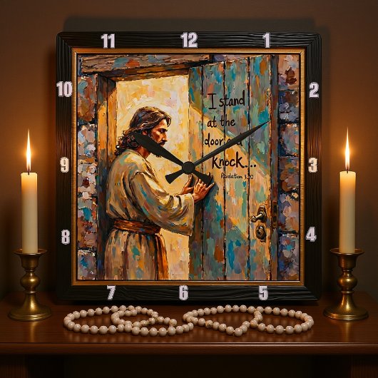 Offenes Herz: Jesu sanfter Ruf Quadratische Wanduhr