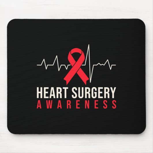 Offenes Herz Operation Byp Bewusstsein Herzklopfen Mousepad (Vorne)