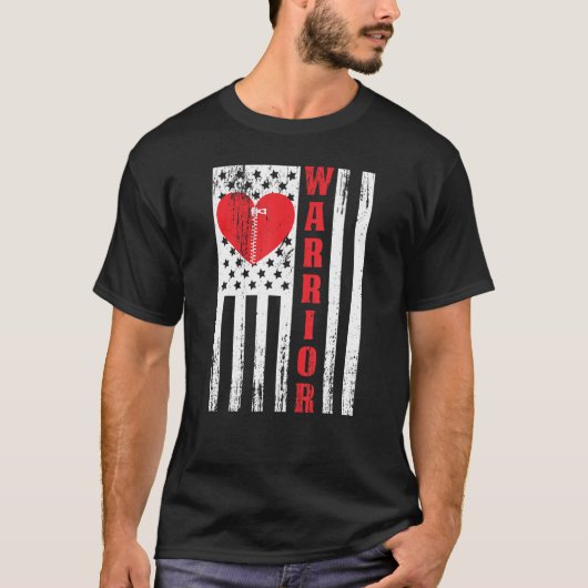 Offenes Herz Operation Warrior US-Flagge - Herzpat T-Shirt (Vorderseite)