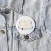 Offenes liniertes Buch mit rotem Lesezeichen Button (Beispiel)